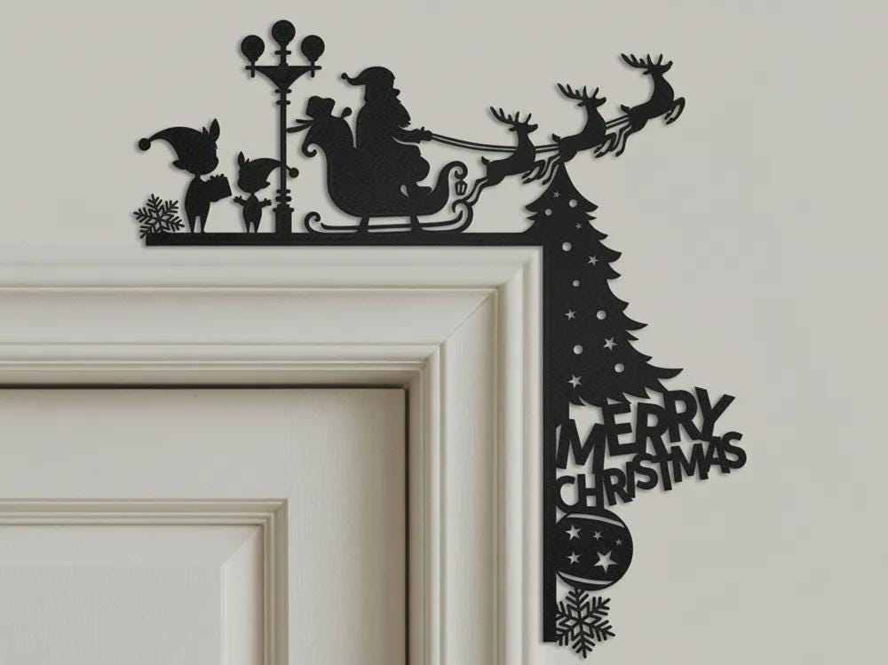 Decoração de porta para o Natal