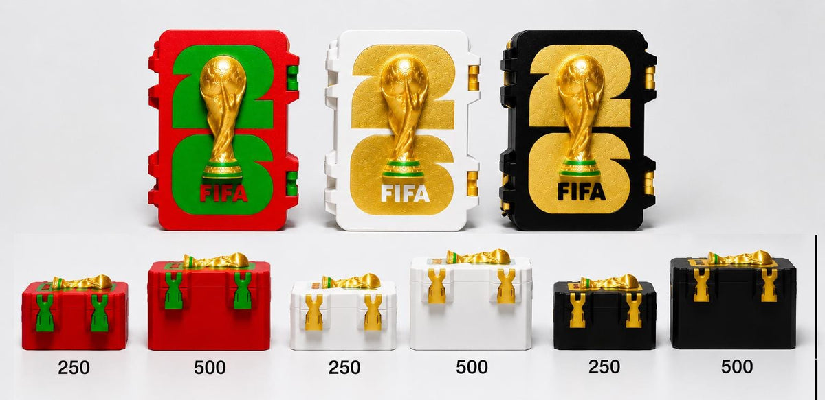 Caixa organizadora para figurinhas da Copa do Mundo 2026 | Porta Cromos de Futebol | Caixa organizadora para stickers | 3 cores disponíveis