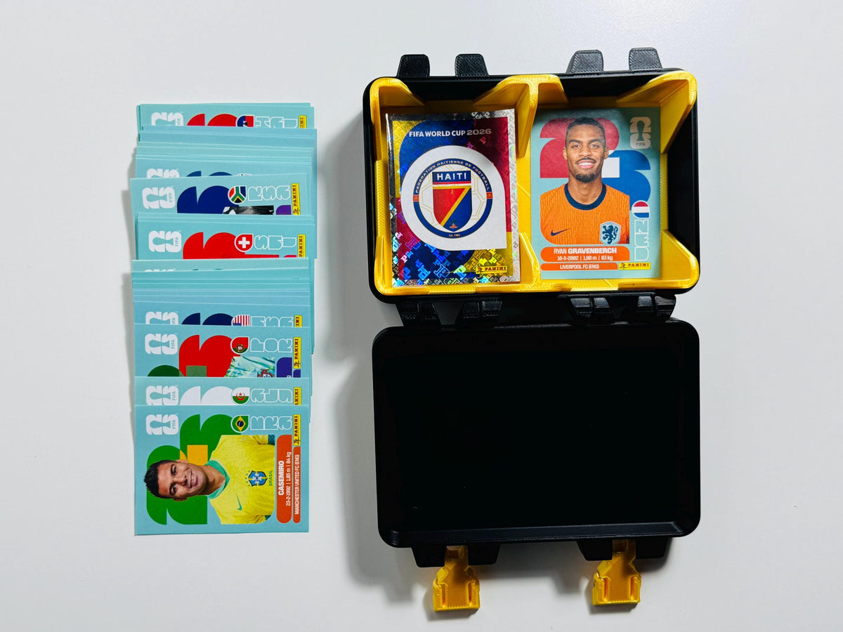Caixa organizadora para figurinhas da Copa do Mundo 2026 | Porta Cromos de Futebol | Caixa organizadora para stickers | 3 cores disponíveis